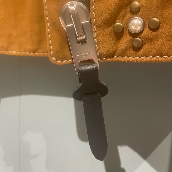 Coach lamb suede leather jacket with studs - Picture 7 of 13